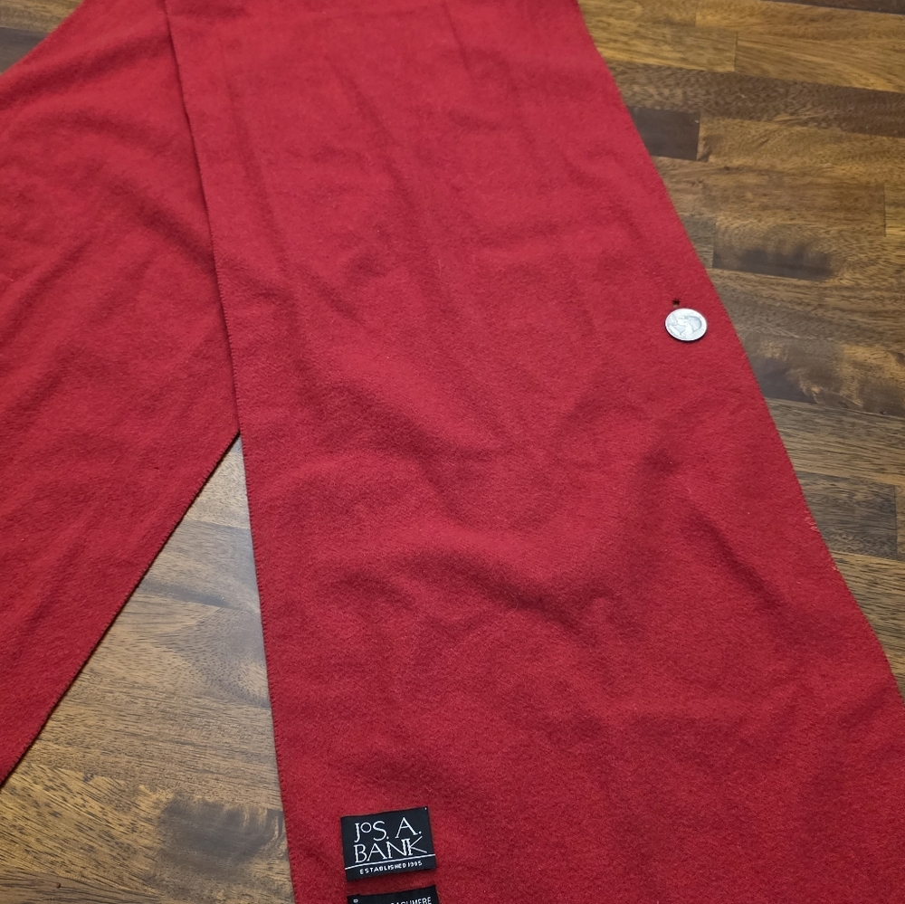Jos. A. Bank Red Cashmere Scarf. Sku 15 - Picture 7 of 7